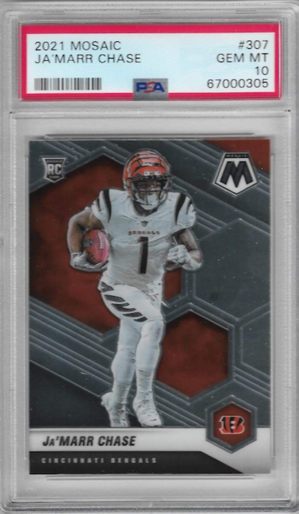 Amazon.com: Graded 2021 Panini Mosaic Ja'Marr Chase #307 Rookie RC